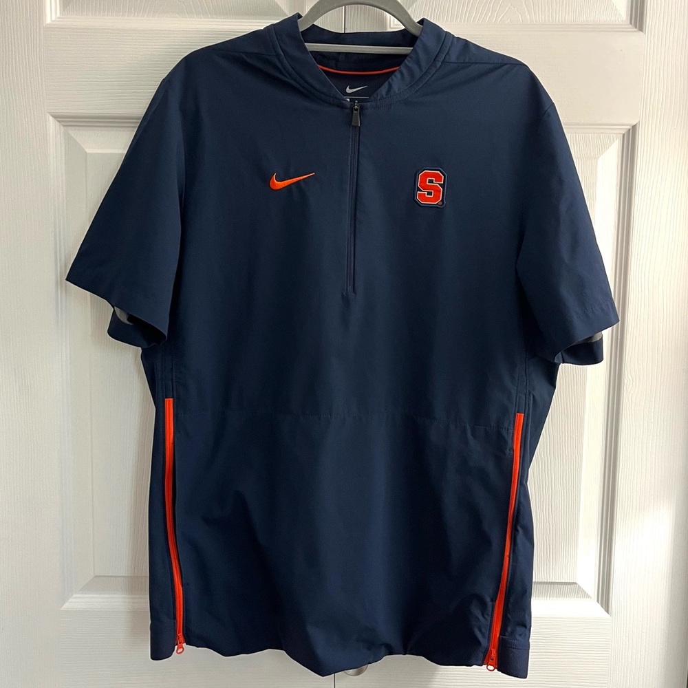 Syracuse Pullover 1/4 Zip Short Sleeve Windbreaker, Nike, Size M